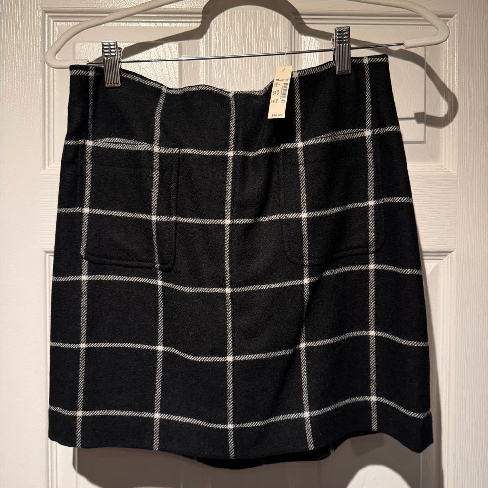 Madewell Black and White A-line Mini Skirt for Work
